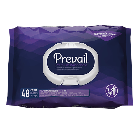 Prevail Adult Quilted Premium Disposable Washcloths (48 counts/pack)