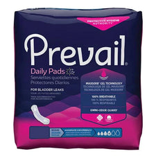 Prevail bladder control pads for moderate absorbency, protective hygiene packaging