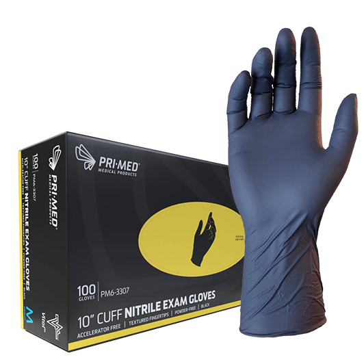 Primed Vital 10.5 Cuff Nitrile Exam Gloves - Small