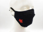 PureMajic Black 100% Cotton Cloth Mask with Maple leaf