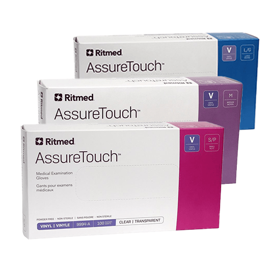 Ritmed Assure Touch Vinyl Power-Free Medical Gloves - Clear (100pcs/box)