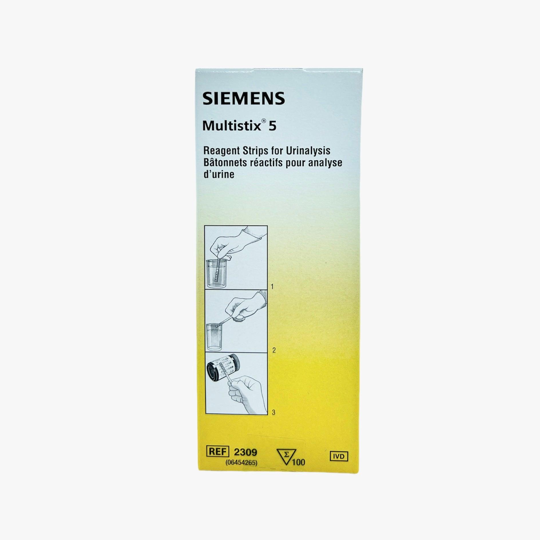 Siemens Multistix 5 Reagent Strips for Urinalysis (100 Strips/Box)