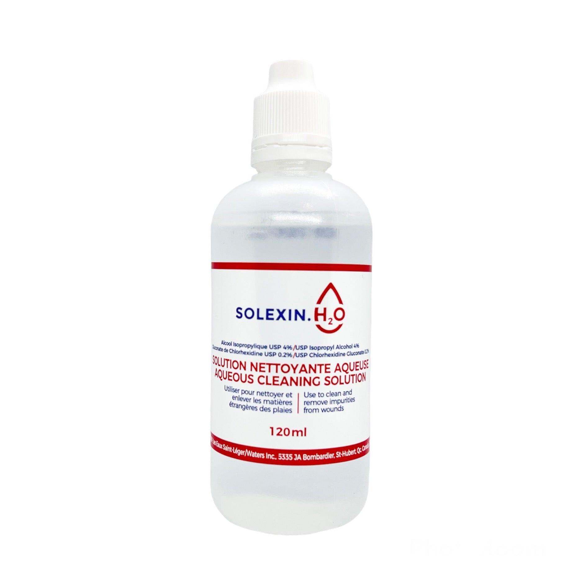 Solexin H2O - Sterile Aqueous Cleaning Solution w/ Alcohol - 120mL (24Bottles)