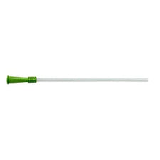 18FR male urethral catheter with green connector on white background
