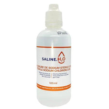 Sterile sodium chloride 0.9% saline solution 120ml bottle for wound care and irrigation