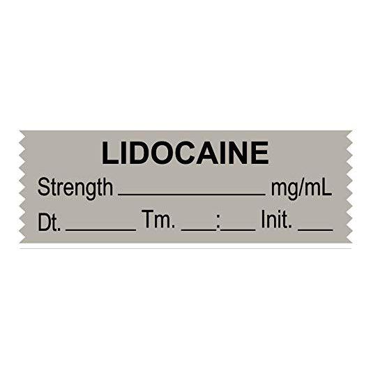 Tape Syringe Lidocaine 1.5 x 0.5in GREY RL/333
