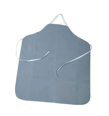 Grey Teflon-coated apron with neck loop and waist ties for protective use