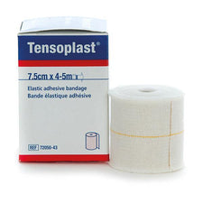 Tensoplast 7.5cm x 4.5m elastic adhesive bandage roll and box, medical supply