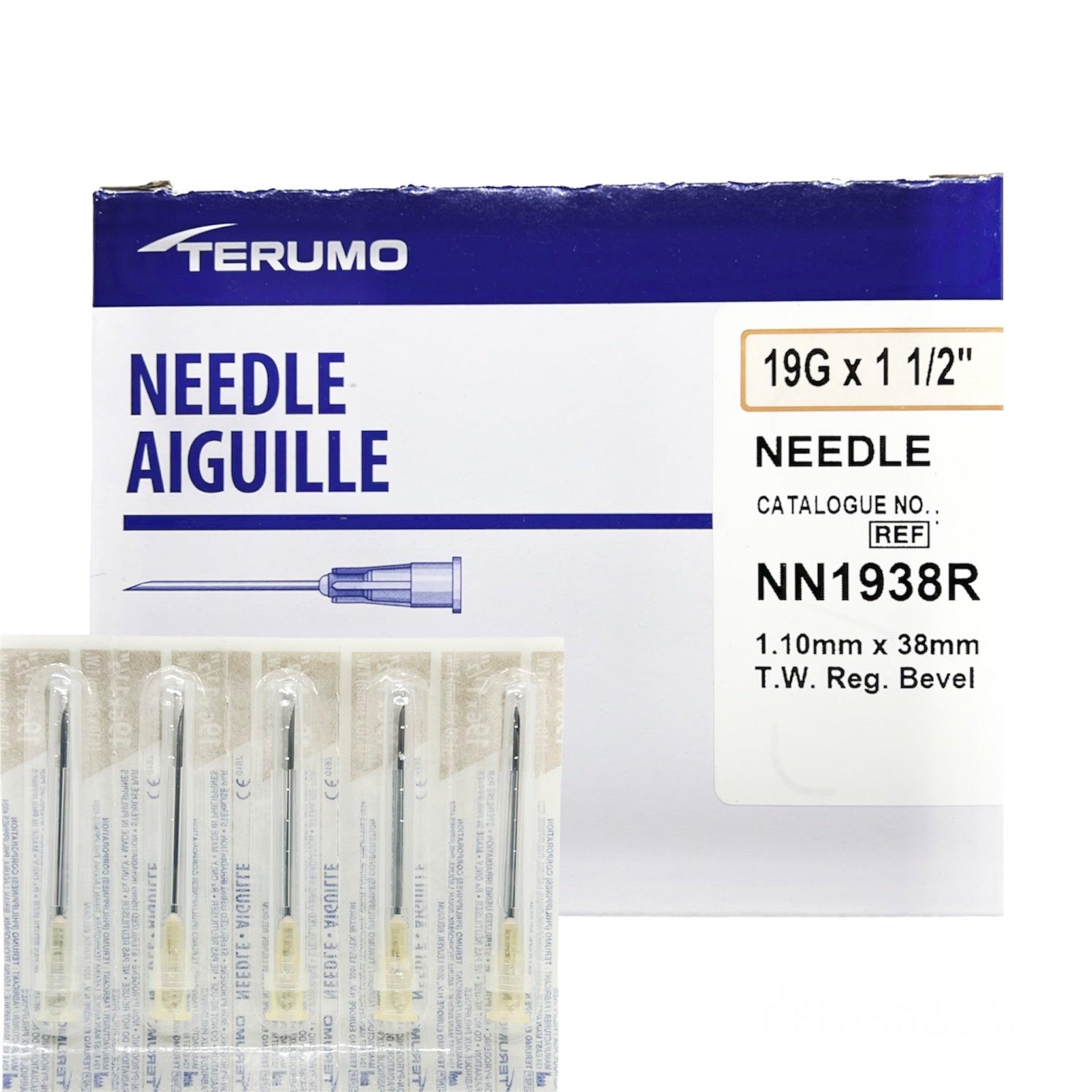 Terumo Hypodermic Needle 19G x 1.5" RB RW Clear Hub (100pcs/box)