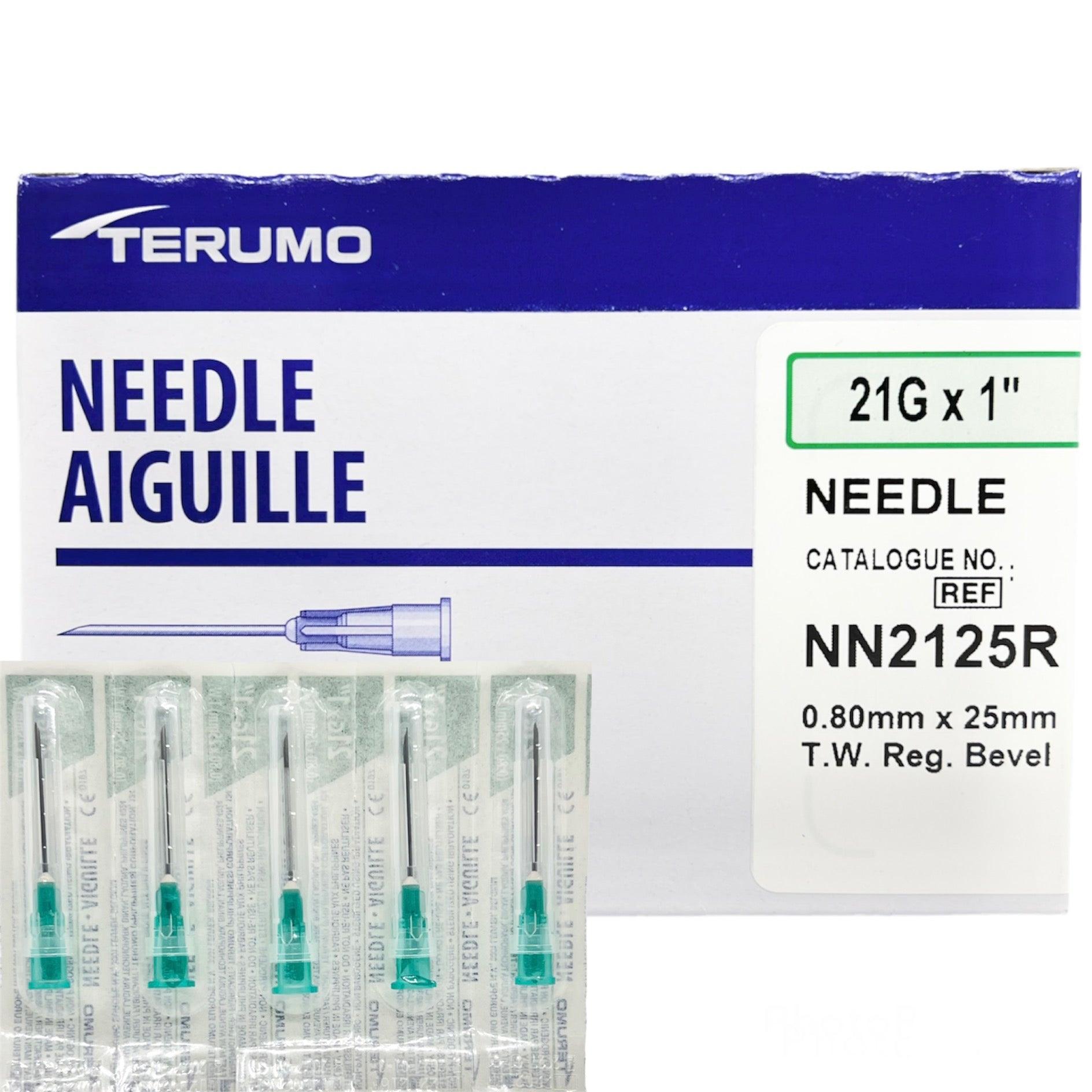 Terumo Hypodermic Needle 21G x 1" RB TW Clear Hub (100pcs/box)