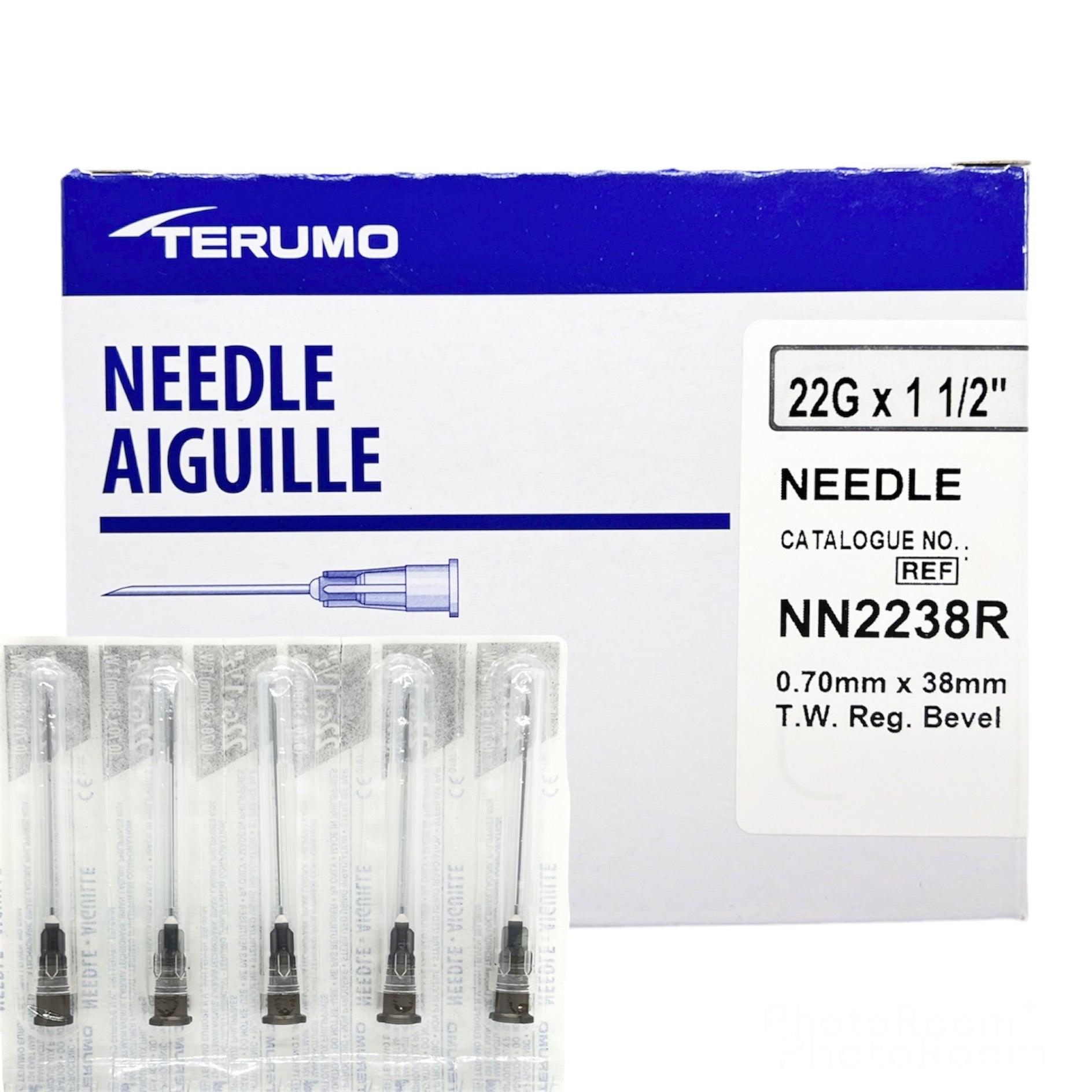 Terumo Hypodermic Needle 22G x 1.5" RB TW Clear Hub (100pcs/box)