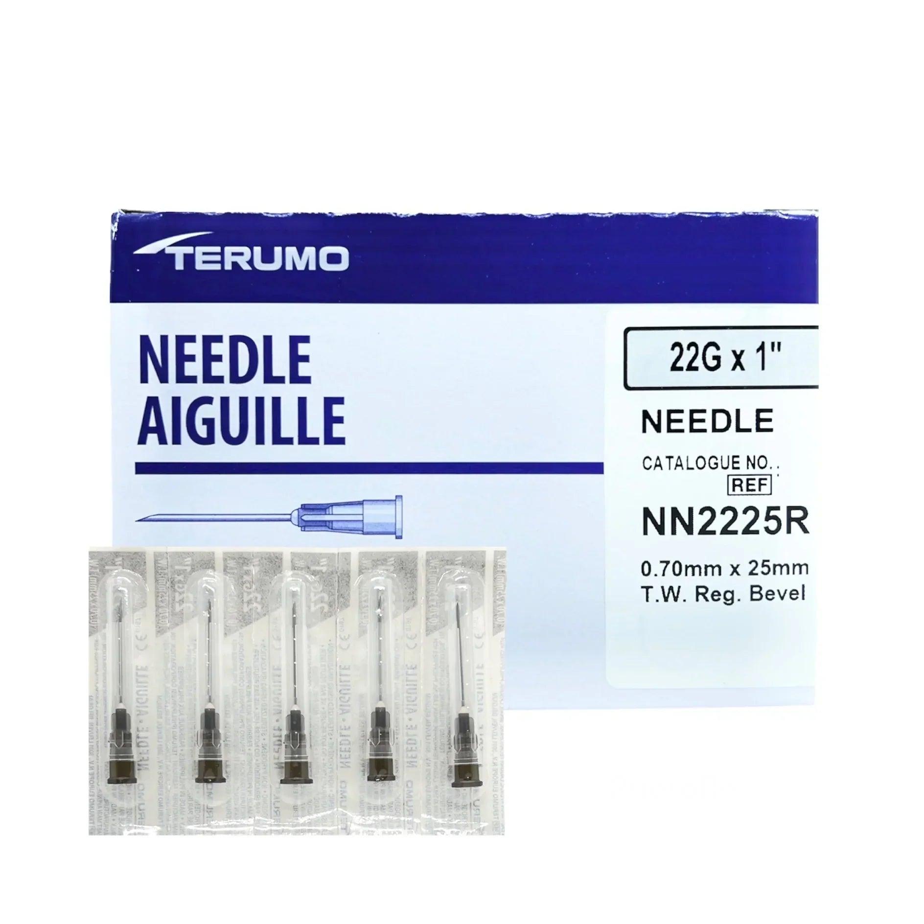 Terumo Hypodermic Needle 22G x 1" RB TW Clear Hub (100pcs/box)