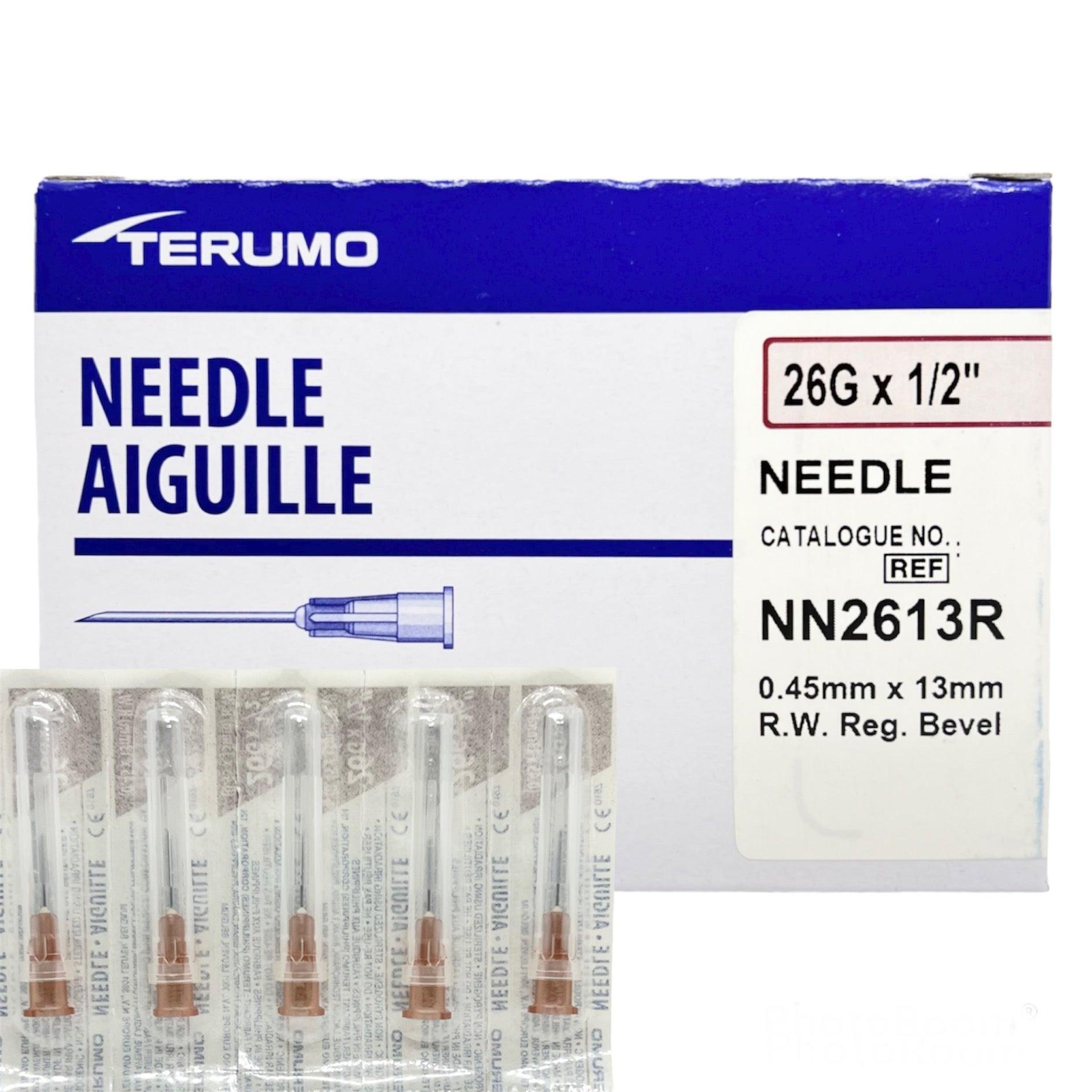Terumo Hypodermic Needle 26G x 0.5" RB RW Clear Hub (100pcs/box)