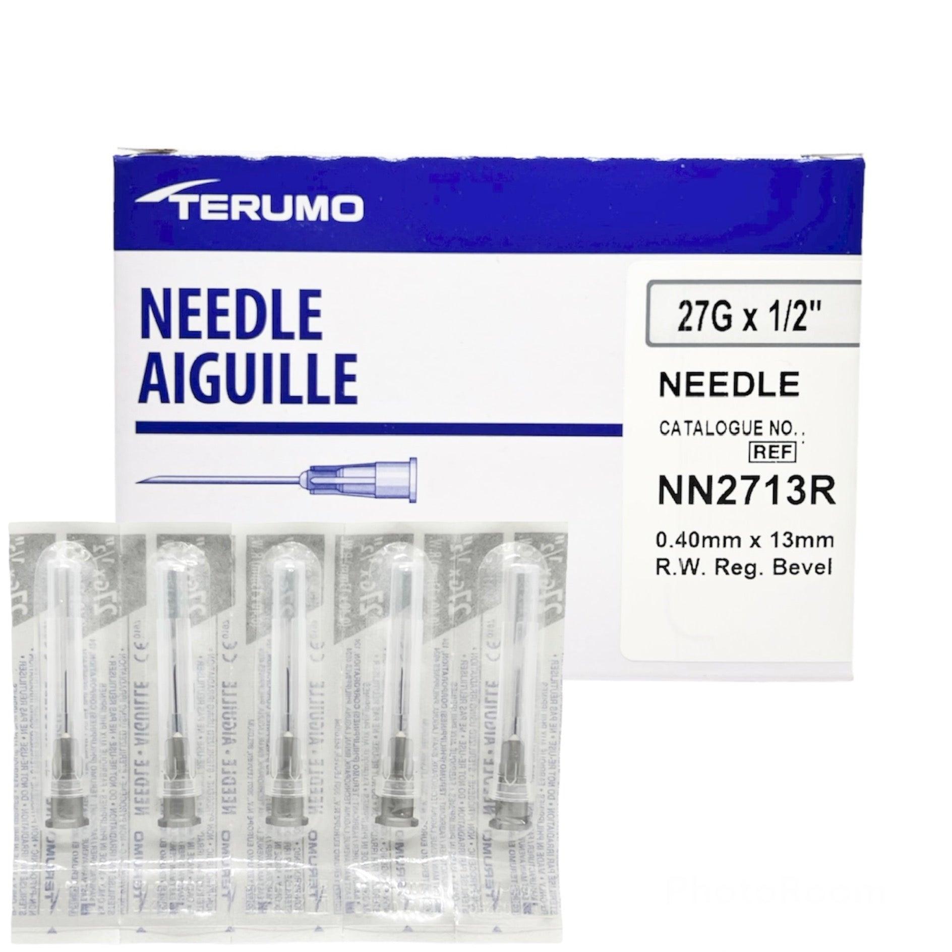 Terumo Hypodermic Needle 27G x 0.5" RB RW Clear Hub (100pcs/box)