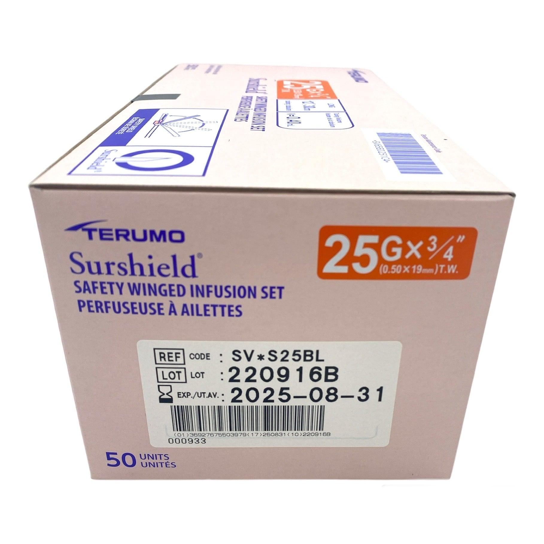 Terumo Surflo Winged Infusion Set 25G x 3/4" with 12" tubing (50/Box)