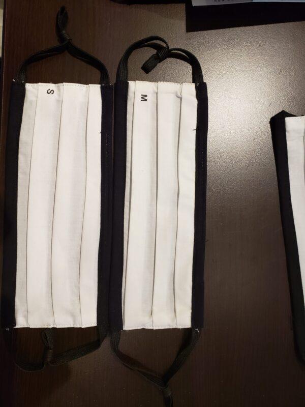 Tuck Pleated Black Cloth Mask - 100% Cotton