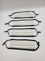 Tuck Pleated Black Cloth Mask - 100% Cotton