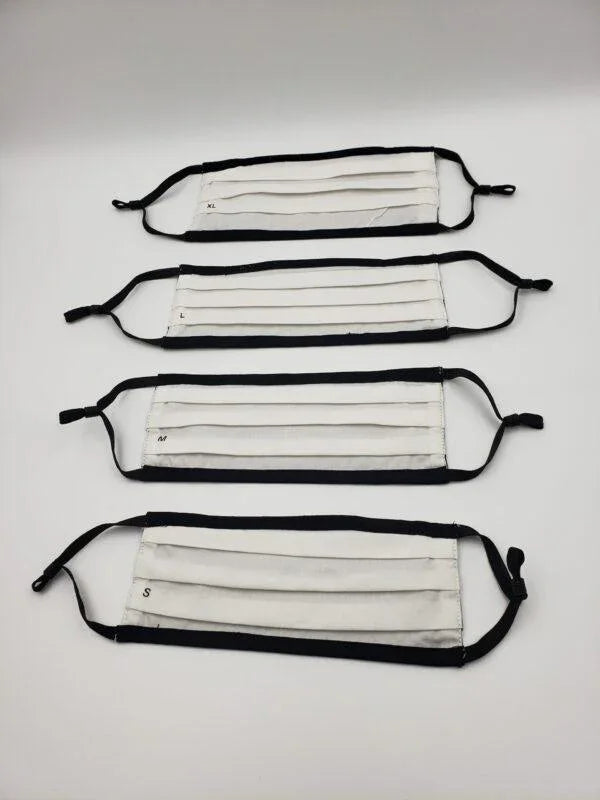 Tuck Pleated Black Cloth Mask - 100% Cotton