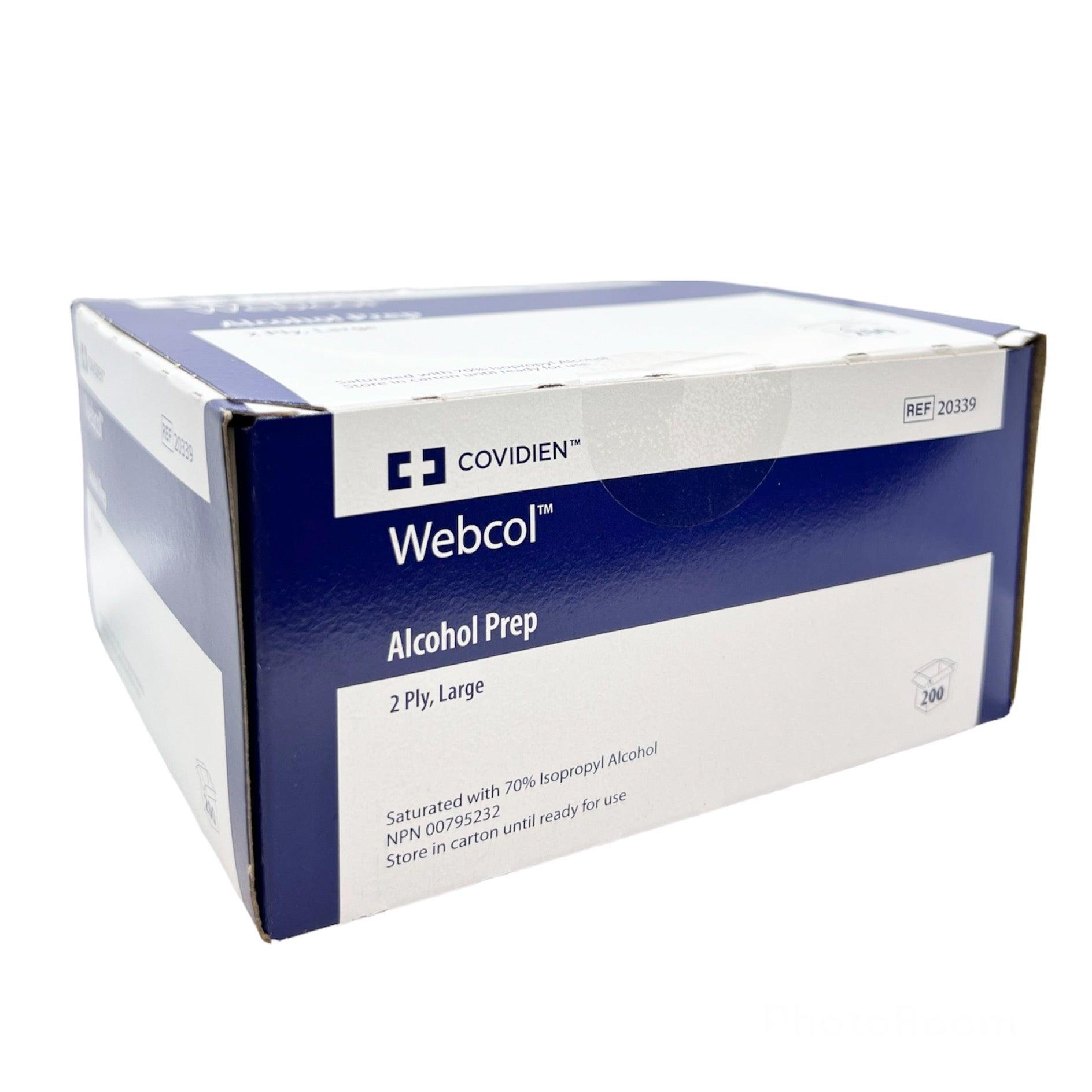 Webcol Sterile 70% Alcohol Prep Pad Two-Ply - Large (200pads)